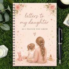 1 pieza Diario Cartas a mi Hija | Cuaderno con Encuadernación en Espiral para Nuevas Madres y Padres, Libro de Recuerdos "Mientras te Veo Crecer", Diario con Líneas para Escribir Cartas a la Hija de la Madre, Regalo Ideal para Baby Shower y Cumpleaños de la Hija - F - Ver 4