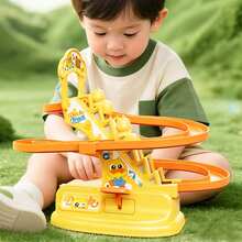 Manual Press Duck Track Slide Toy,Kids Hand Operated Stair Climbing Race Car Game, Educational Development Interactive Toy For Toddlers Boys Girls - Multicolor - View 7
