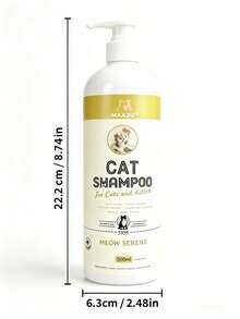 MAAJU Shampooing pour chat 4-en-1 500ml. Sans larmes & pH équilibré, doux pour les chats et les chatons. Nettoie, désodorise, démêle et nourrit le pelage. Hypoallergénique, anti-démangeaisons, facile à rincer avec un parfum frais durable. - Jaune citron - Voir 6