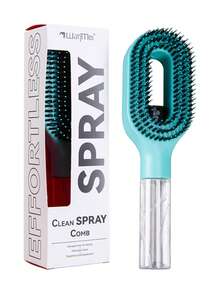 1pc Portable Spray Hair Comb, Multi Color Wet Dry Styling Brush With Built In Water Mist Bottle, Oval Airflow Brush Head And Smooth Comb Teeth, Anti Knot Hair Care Tool For Women Girls Curly Wavy Thick Hair, Home Travel Salon Use - Multicolor - View 13