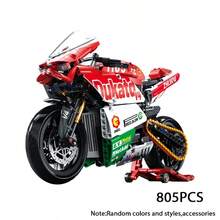 1:8 Scale Ducati V4 Racing Motorcycle Building Block Set - 700+ Pieces ABS Blocks - Tech Motorcycle Model With Display Stand, Collectible Toy For Adults And Teens 14+, Ideal Gift For Motorcycle Enthusiasts - Multicolor - View 5