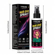 Ytruns Spray de Cor de Cabelo Temporário Metálico Mudança de Cor Instantânea Spray de Tinta de Cabelo Lavável Textura Metálica Brilhante Fórmula de Secagem Rápida Não Pegajosa Spray de Penteado de Cabelo Brilhante Cosplay Palco - Multicolorido - Visão 5