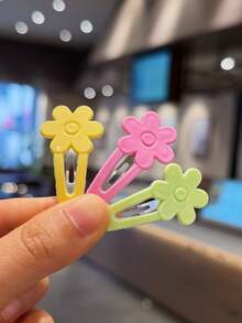 793件女孩彩色蝴蝶結髮夾髮飾套裝，五角星、花朵BB夾、迷你抓夾、髮圈髮帶，適合返校季與日常派對使用 - 金色 - 查看 4