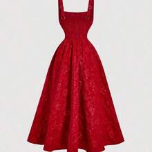 jianchaimaoyi02  MOD Vestido de mujer de estilo palaciego vintage rojo, vestidos de verano para mujeres, vestidos de dama de honor, ropa de vuelta al colegio - Rojo - Ver 6