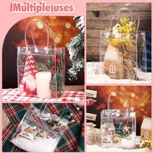 Bolsas de Regalo de PVC Transparente con Asas30PCS Bolsas de Plstico para Regalo Reutilizable con BotnBolsas de Compras para Boda, Dulces, Cumpleaos, Escolares25*25*9cm - Transparente - Ver 5