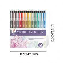 12 Colors Waterproof Fineliner Pen Set, Drawing Outlining Pen For Art, Manga, Sketching, Back To School Reward - Sets - View 12