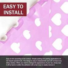 2 PCS Car Rear Tail Light Stickers, Waterproof Heart Pattern Rear Tail Light Tint Film, Self-Adhesive Funny Taillight Cover Trim, Universal Car Decorative Decals For Most Vehicles Pink - Pink - View 7