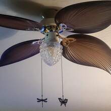 4 piezas Decoración de cadena de tirador de ventilador de techo con mariposa y libélula, tótem estilo bohemio, extensión de cadena de tirador colgante de 14 pulgadas, cuentas y bola para ventilador de techo con conector - Mariposa + Libélula - Ver 8