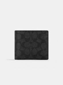 Coach Cartera plegable para identificación, de piel suave, delgada y minimalista, en lona con el logotipo de la marca, con seis ranuras para tarjetas de crédito. - Negro - Ver 8
