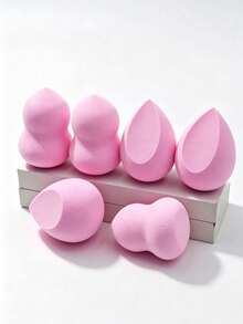 6/4/2pcs Soft Elastic Makeup Sponges, Mixed Makeup Sponges, Dry & Wet Use, Multi-Functional Makeup Tool, Suitable For Foundation, Concealer, Loose Powder, Etc., Convenient To Carry, Travel Essential. - Multicolor - View 4