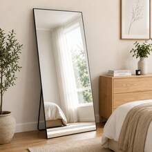 Gr8 Home 165x60cm Large Rectangular Full Length Mirror Freestanding Black Frame Bedroom - 165x60cm Large Rectangular - View 2