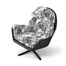 Modern Luxury Fabric Single Leisure Chair Swivel Sofa Recliner - Black - View 5