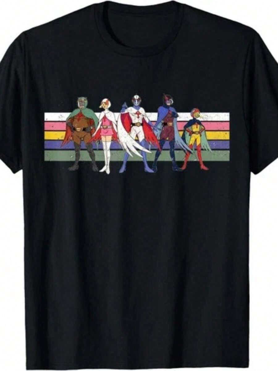 Camiseta Retro Colorida G Force de Battle Of The Planets - Negro - Ver 1