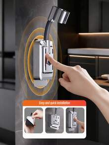Braket Pancuran yang Dapat Diatur dengan Perekat Kuat | Dudukan Kepala Pancuran Antarmuka Universal 4 Arah | Dudukan Kepala Pancuran Tanpa Bor | Basis Universal untuk Pancuran Genggam/Pistol Semprot Kamar Mandi | Aksesori Kamar Mandi yang Mudah Dipasang - MultiWarna - View 7