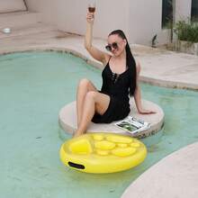 Silver Inflatable Floating Drink Tray - Portable Pool Bar Accessory, Suitable For Summer Poolside Parties - Multicolor - View 4