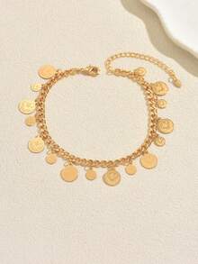 Gelang Kaki Wanita dengan Lonceng Antik - Yellow Gold - View 5