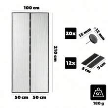 Mosquito Net For Terrace Or Balcony Door - Magnetic Mesh 100 X 210CM - Black - View 2