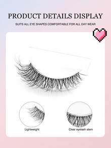 7 Pairs Of Natural Lashes Clear Band Eyelashes Reusable And Can Appreciate Sexy Eyes Suitable For Daily Wearing False Eyelashes,Lashes,Strip Lashes - 黑色 - 查看 3