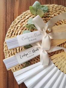 Wedding Favor Fans (Bulk Supply) / Bride And Bridesmaid Favors / Romantic Summer Wedding Special Event Fans / Folding Fans - Multicolor - View 4