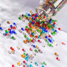 50pcs Crystal Ball Beads Multi-Faceted Glass Loose Beads Handmade Beading DIY Bracelet Necklace Phone Chain Rhombus Cut Beads Accessories - Multicolor - View 18