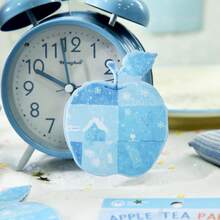 1 Set 2 Libros, Notas Adhesivas con Forma de Fiesta de Té de Manzana Curativa con Tarjeta Trasera Diseño de Manzana Notas Adhesivas Reutilizables Creativas Material de Decoración de Fondo para Scrapbook DIY Collage Nota de Mensaje de Aprendizaje para Estudiantes Papelería - Unitalla - Ver 9
