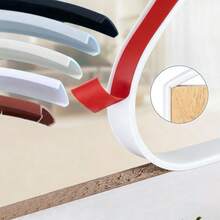 1pc 5m/196.85in Self-Adhesive Flexible Furniture Edge Protector, Easy To Install, Suitable For Kitchen And Dining Room Decoration, U-Shaped Edge Strip 1pc|Flexible Edge Protector, Self-Adhesive Veneer Edge Trim|For Countertop, Cabinet, Table Repair - A - View 1