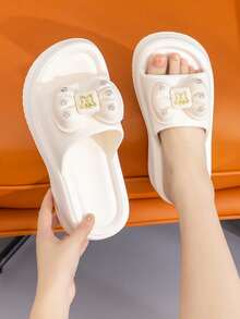 ASOFTER Sandal Wanita Elegan Model Baru Musim Panas, Sandal Sol Tebal dengan Hiasan Gesper Telinga Kelinci, Cocok untuk Musim Mekarnya Bunga Sakura, Musim Wisuda, Hari Valentine - Putih - View 11