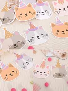 Cat Birthday Party Banner, Cat Birthday Party Decoration, Cute Humorous Kitten Birthday Party Decoration, Suitable For Cat Theme Party Decoration Supplies, Birthday Party, Baby Shower - Multicolor - View 8