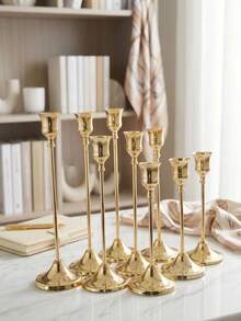 Candle Holder Set/Elegant Candle Holder, Metal Candle Holder, Cone-Shaped Candle Holder, Fireplace Decor Candle Holder, Wedding Decor Pillar Candle Holder, Elegant Metal Candle Holder, Vintage Candle Holder, Wedding Use, Holiday Decor, Banquet - Luxury Model - View 12