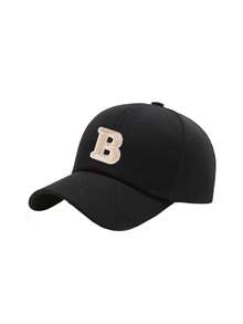 1pc Children 26 Letters Pattern Baseball Cap, Toddler Boys Girls Sun-Shading Hat, Suitable For Outdoor, Everyday Wear, UV Ion - Black - View 6