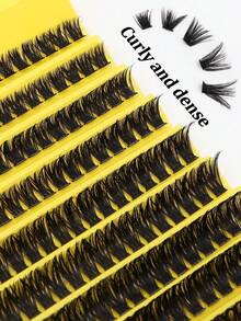 200 Clusters 80D False Eyelashes, European And American Style, 3D Bold Makeup, D Curl, 10-16mm Mixed Length, Cluster False Eyelashes, Fluffy And Curly Eyelashes Popular Style, Freely Stackable To Create Deep And Enlarged Eyes, DIY Saves Makeup Time, Suitable For Beginners, Reusable, Suitable For Photography, Travel, Holidays, Parties, Excellent Holiday Gift For Best Friends And Girlfriends. - DD - View 4