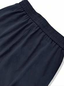 Men's Loose Cargo Pants, Large Pocket Design, Casual Daily Wear Trousers - Navy Blue - View 4