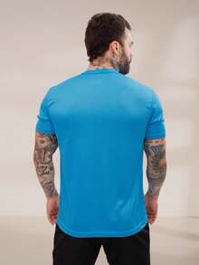 Men's Dry Short Sleeve Gym Training T-Shirt - Baby Blue - View 4