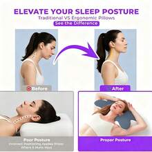 Bantal Penopang Leher Ergonomis Lembut Seperti Awan, Memberikan Dukungan Pas untuk Kepala dan Leher Sepanjang Malam, Bantal Tidur Harian yang Nyaman untuk Meningkatkan Kualitas Tidur Malam, Menyegarkan Saat Bangun Pagi, Cocok untuk Berbagai Posisi Tidur, Bantal Tidur Rumah yang Lembut dan Nyaman - Grey - View 7