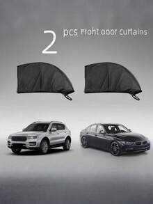 High Density Mesh Breathable Car Anti-Mosquito Net, Blocks Insects And UV, Retractable Car Window Sunshade, Suitable For RVs And Self-Driving, Universal Car Sunshade, Suitable For Car Camping And Outdoor Rest, Outdoor Decor Camping Essentials - Multicolor - View 2