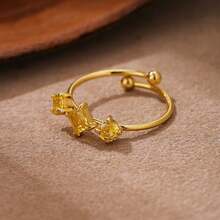Luxury Stainless Steel 18K Gold Snake Head Ring - Gold - View 4