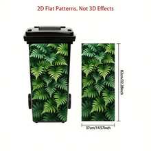 1pc Trash Can Sticker, Emerald Leaf Layered Shadow Theme Design, Wall Sticker Decor Wallpaper Self-Adhesive, Kitchen Trash Can Decoration (Suitable For Trash Cans, Walls, Home Decor) 37*82 Cm - A - View 10