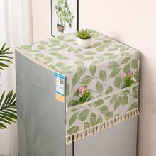 Cotton Linen Fridge Dust Cover With Double Side Pockets Waterproof Anti Dust Refrigerator Top Cover - View 22