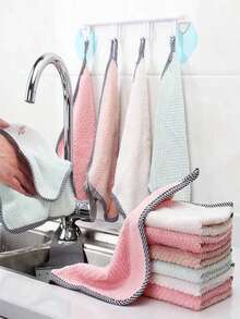 1pc/2pcs/5pcs/10pcs Small Towels With Hanging Loop, Kitchen And Bathroom Hand Towels, Super Absorbent Soft Hanging Towel Set - Multicolor - View 1