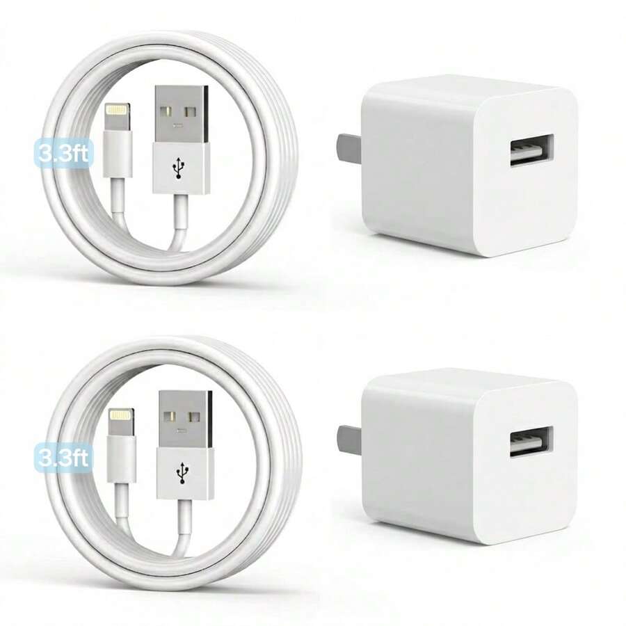 3.3ft/100cm Extended Lightning Data Cable Charging Cable Adapter Compatible With IPhone SE 8 7 6 Plus 5S Xs X 11 12 13 14 Pro Max - View 1