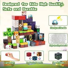 Magnetic Building Blocks Forest Gate Set, 150/300/500 Pieces, 3+ Years Old Children, STEM Education Construction Toy, Primitive Forest Theme Magnetic Blocks, ABS Creative Imagination Game Gift, Suitable For Boys And Girls - Multicolor - View 3