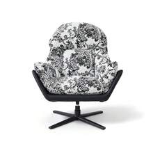 Modern Luxury Fabric Single Leisure Chair Swivel Sofa Recliner - Black - View 8