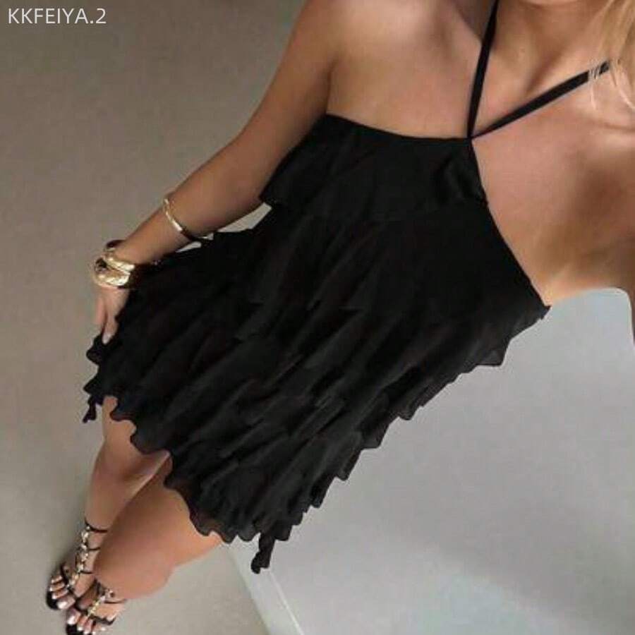 Women Midi Dresses - Black - View 1
