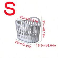 1 pieza Cesta de lavandería plegable moderna - Montada en la pared, cesto de ropa sucia portátil de múltiples capas, cesta de lavandería cuadrada de polipropileno para almacenamiento en el hogar y el baño (disponible en tamaños S/L/XL, la imagen mostrada es del tamaño XL, preste atención al tamaño del producto al comprar) - Multicolor - Ver 13