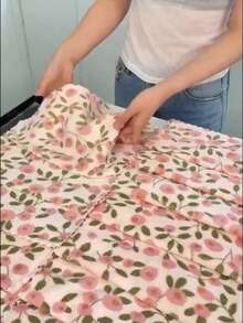 Highly Absorbent Quick-Drying, Soft And Versatile. Suitable For Kitchen, Bathroom, Glass Surfaces And Cars. Decorated With Pink And Gold Coral Pattern. 40 To 80 Pieces, Perfect For Holiday Use. - A - View 9
