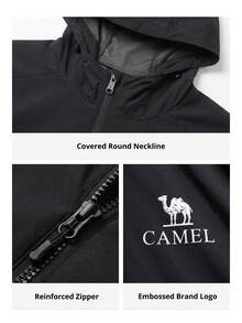 CAMEL CROWN Men's Outdoor Sun Protection Jacket, UV Protection, Waterproof, Cool, Moisture-Wicking, Quick-Drying. Suitable For Spring/Summer. Unisex Style. - Phantom Black - View 4