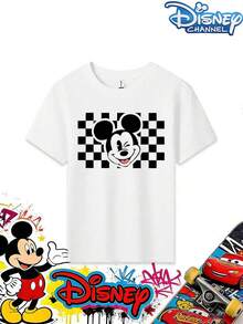 Disney Mickey Mouse Pattern Summer T-Shirts, Suitable For Teenagers And Children, Are The Perfect Choice For Kids When Visiting Disneyland. - 白色 - 查看 2