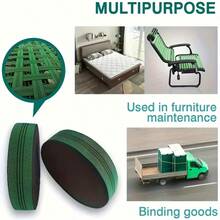 1pc (5m/25m) Optional, Heavy Duty Elastic Webbing Green & Black Striped Sofa Chair Seat Cushion Replacement Strap, Sofa Elastic Band, Sofa Seat Backrest Elastic Strap - A - View 8