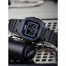 Casio Youth 系列 - 金屬方型手錶，適合生活與運動，石英機芯，樹脂錶帶，日韓風格男士手錶，黑色錶盤 - 黑色 - 查看 2