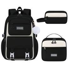 3pcs Girls Fashion Backpack, Portable Small Bag And Handbag Set, Lightweight With Adjustable Shoulder Strap, Multi-Compartment Large Capacity Backpack, Double Zipper Closure, Fade-Resistant, Wipe Clean - Suitable For School, Travel And Daily Use - Sets - View 11